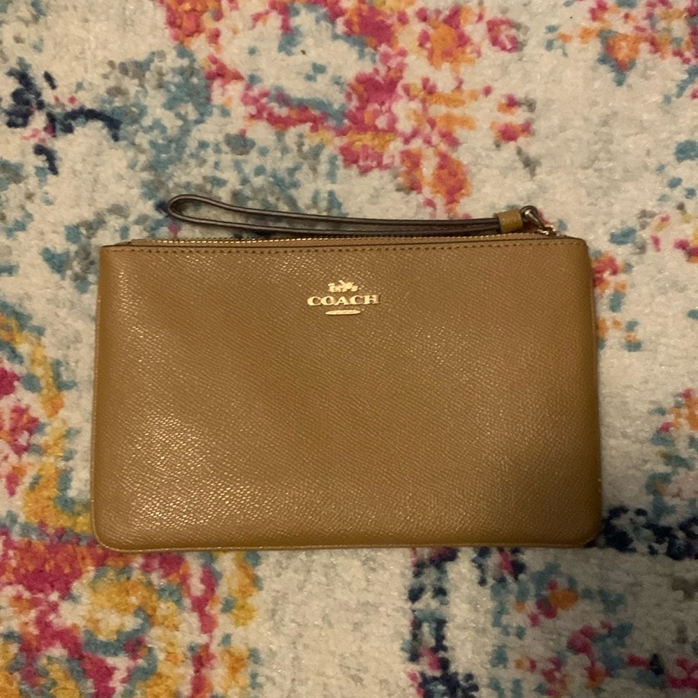 LAST CALL - Coach Outlet Wristlet Camel Color
